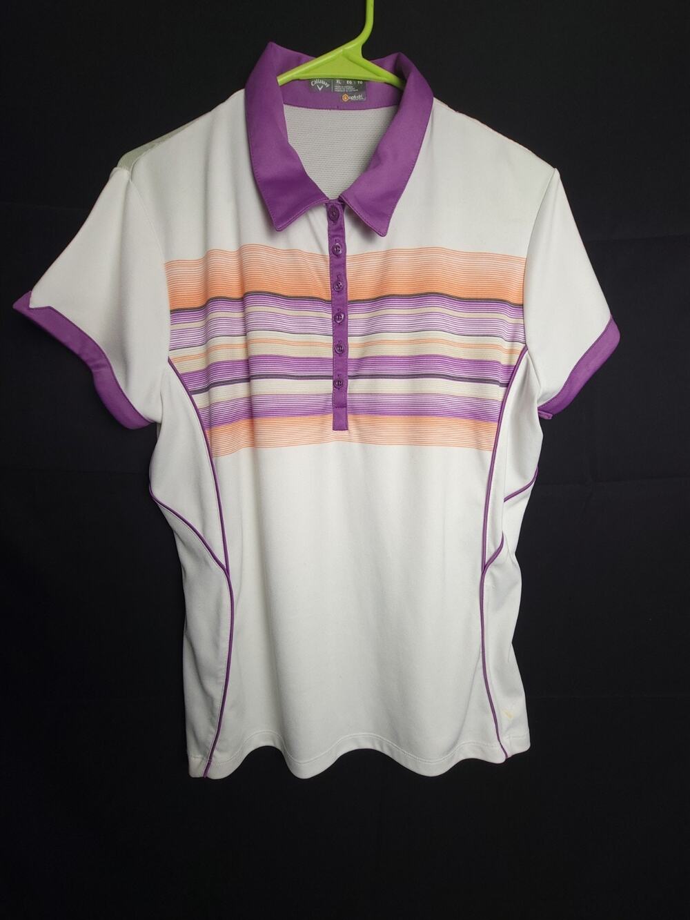 Callaway Opti-Dri Moisture Wicking Striped Golf Polo XL Short Sleeve White